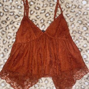 Lace Rust Camisole Top